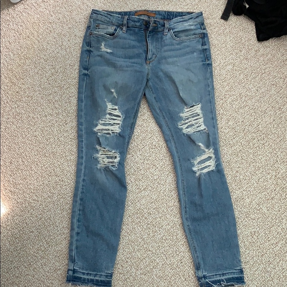Distressed joes jeans